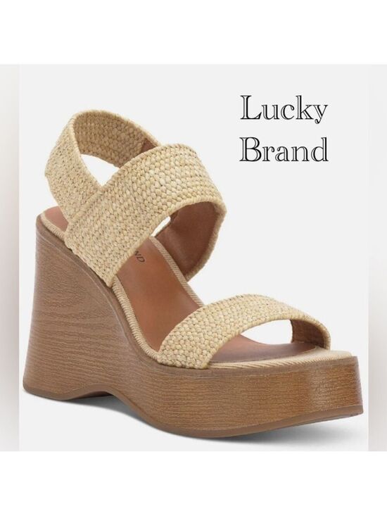 Lucky Brand Shoes - NEW Lucky Brand Delukah Womens Ankle Strap Slingback Wedges W10 NWOT